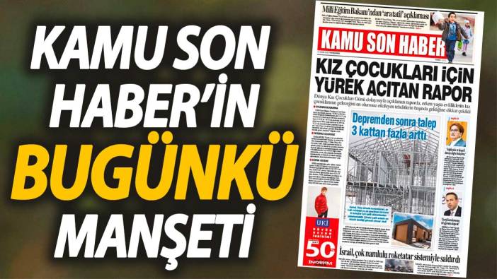 Kamu Son Haber'in birinci sayfası