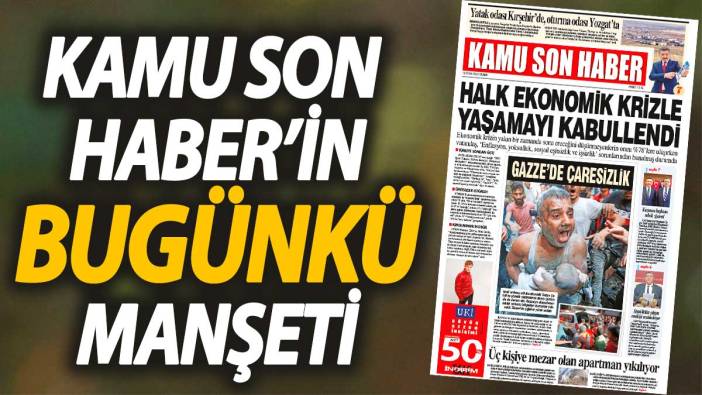 Kamu Son Haber'in birinci sayfası