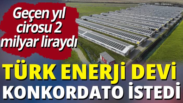 Türk enerji devi konkordato istedi! Geçen yıl cirosu 2 milyar liraydı