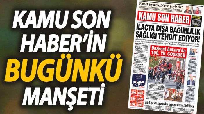 Kamu Son Haber'in birinci sayfası