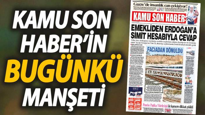 Kamu Son Haber'in birinci sayfası