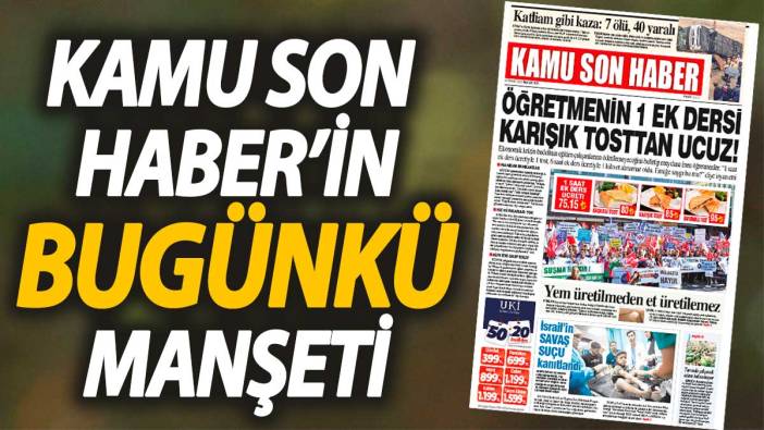 Kamu Son Haber'in birinci sayfası