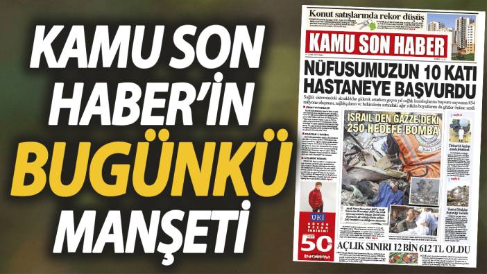 Kamu Son Haber'in birinci sayfası