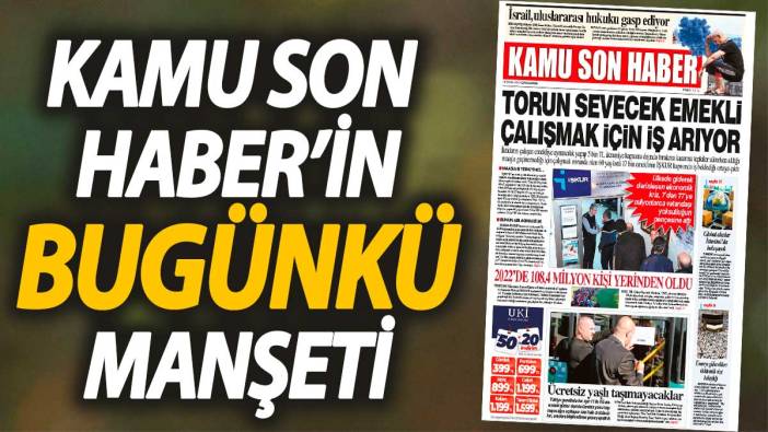 Kamu Son Haber'in birinci sayfası