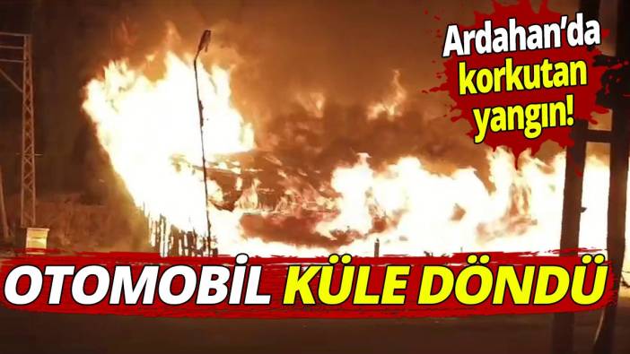 Ardahan'da korkutan yangın! Otomobil küle döndü