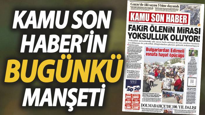 Kamu Son Haber'in birinci sayfası