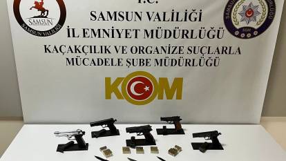 Samsun'da 2 şahıs 5 tabancayla gözaltında