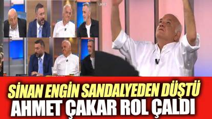 Sinan Engin canlı yayında sandalyeden düştü! Ahmet Çakar rol çaldı
