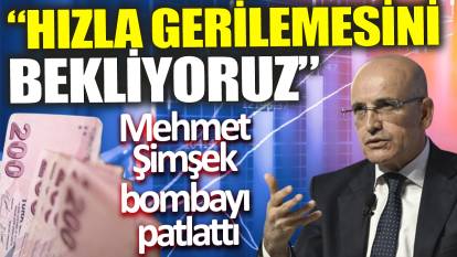 Mehmet Şimşek: Hızla gerilemesini bekliyoruz