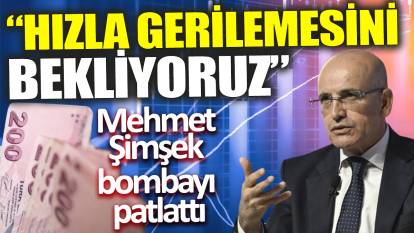 Mehmet Şimşek: Hızla gerilemesini bekliyoruz