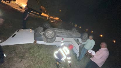 Adana'da otomobil takla attı: 1 yaralı