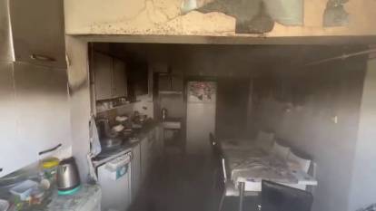 Sivas’ta bir evin mutfak kısmında yangın çıktı