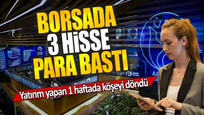 Borsada 3 hisse para bastı: Yatırım yapan 1 haftada köşeyi döndü