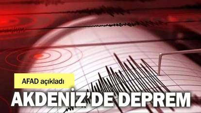 Akdeniz'de deprem (19.09.2024)