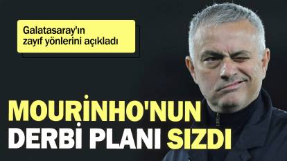 Jose Mourinho'nun derbi planı sızdı: Galatasaray'ın zayıf yönlerini açıkladı