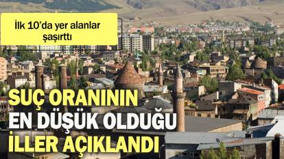 Suç oranının en düşük olduğu iller belli oldu: İlk 10'da yer alanlar şaşırttı