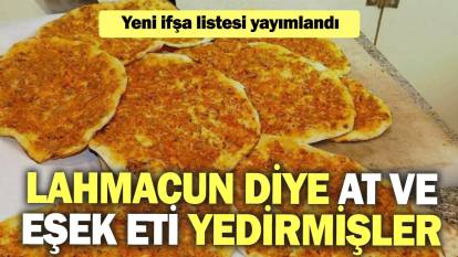 Lahmacun diye at ve eşek eti yedirmişler: Yeni ifşa listesi yayımlandı