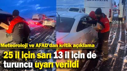 Meteoroloji ve AFAD'dan kritik açıklama: 25 il için sarı 13 il için de  turuncu uyarı verildi