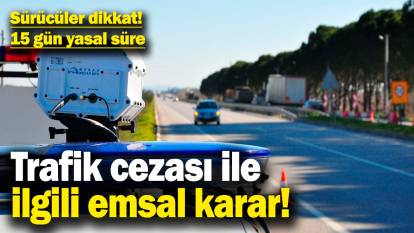 Trafik cezası ile ilgili emsal karar! Sürücüler dikkat, 15 gün yasal süre...