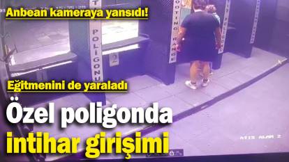 Özel poligonda intihar girişimi! Kendisiyle birlikte eğitmenini de yaraladı, o anlar kameraya yansıdı