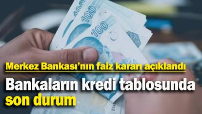 Merkez Bankası'nın faiz kararının ardından bankaların kredi tablosunda son durum