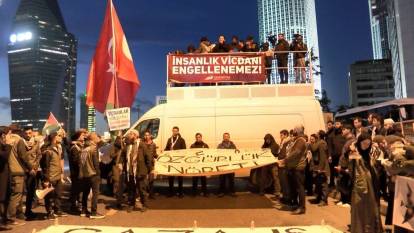 Vicdan Gemisi'ne Saldırı İsrail Başkonsolosluğu Önünde Protesto Edildi