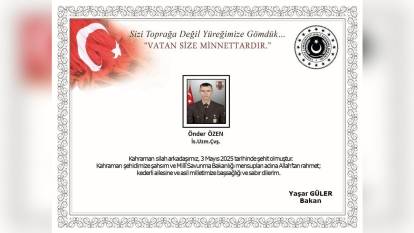 Pençe operasyonunda bir uzman çavuş şehit oldu