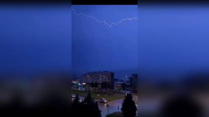 Karabük'te gök gürültülü sağanak yağış ve şimşekler