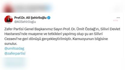 Ümit Özdağ, sağlık sorunları nedeniyle duruşmaya katılamadı