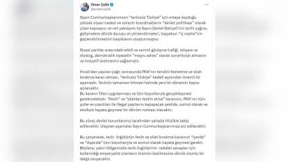 Ömer Çelik: PKK'nın silah bırakma kararı önemli bir aşama